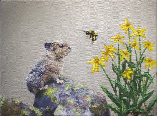 Pika and a Bumblebee